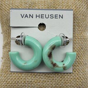 Fab Mint Chocolate Lucite Hoop earrings on card Van Heusen Funky fun resort club
